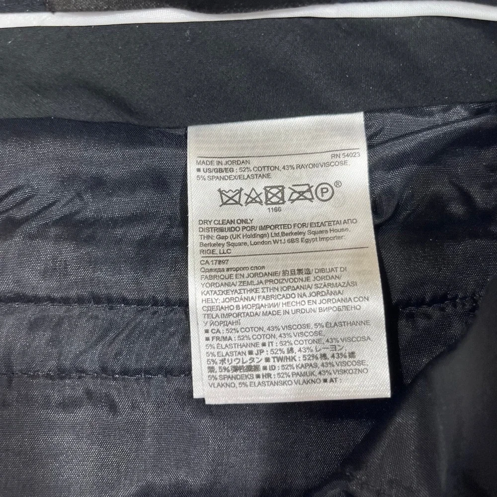 Banana Republic Ryan Pants Women 8 Black White Textured Geometric Straight Leg
